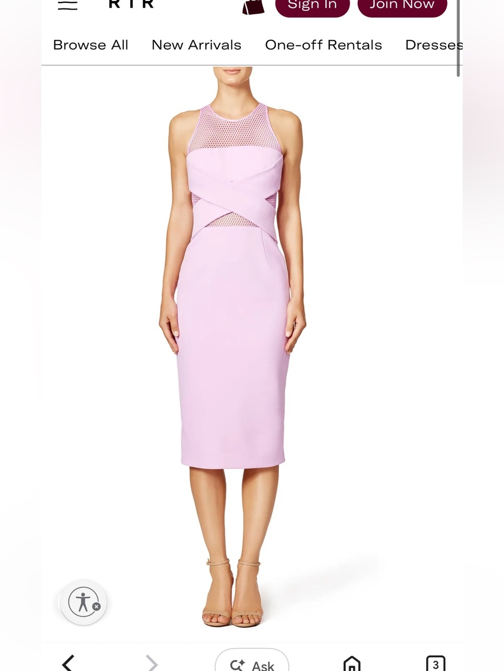 CUSHNIE ET OCHS  Netted Cross Sheath Lilac 6